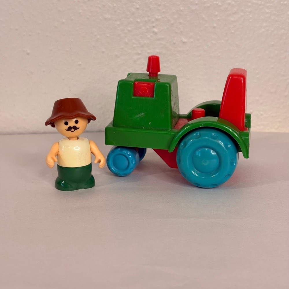 Vintage Tractor Toy Kids OS Green Good Hong Kong No 7800 Farmer Figure Set